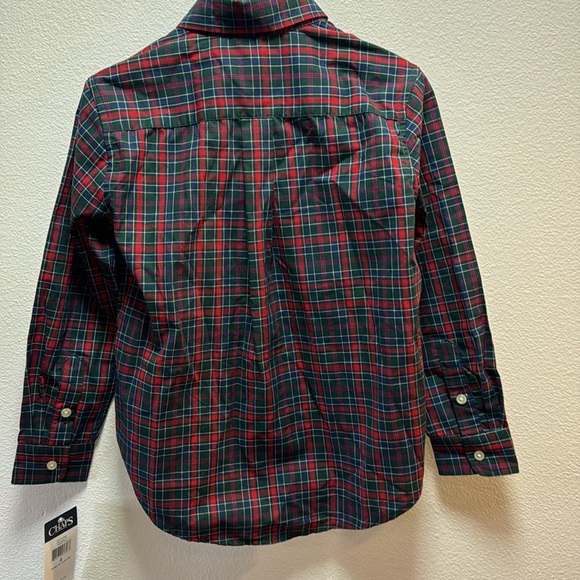 Chaps boys easy care button down dress shirt blue red green size 6 NWT - Picture 4 of 4
